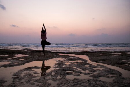 Woman meditation fitness photo