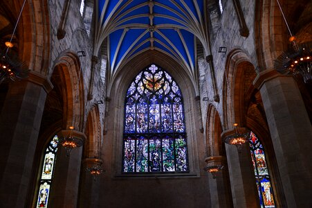Edinburgh arches glass window photo