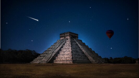 Pyramid yucatan maya photo
