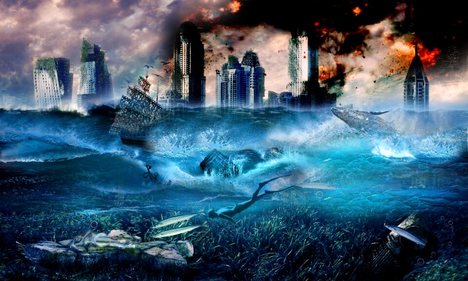 Fire drowning disaster