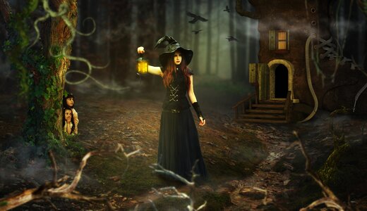 Mystical halloween fairytale photo