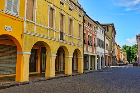 Houses arcades colorful photo