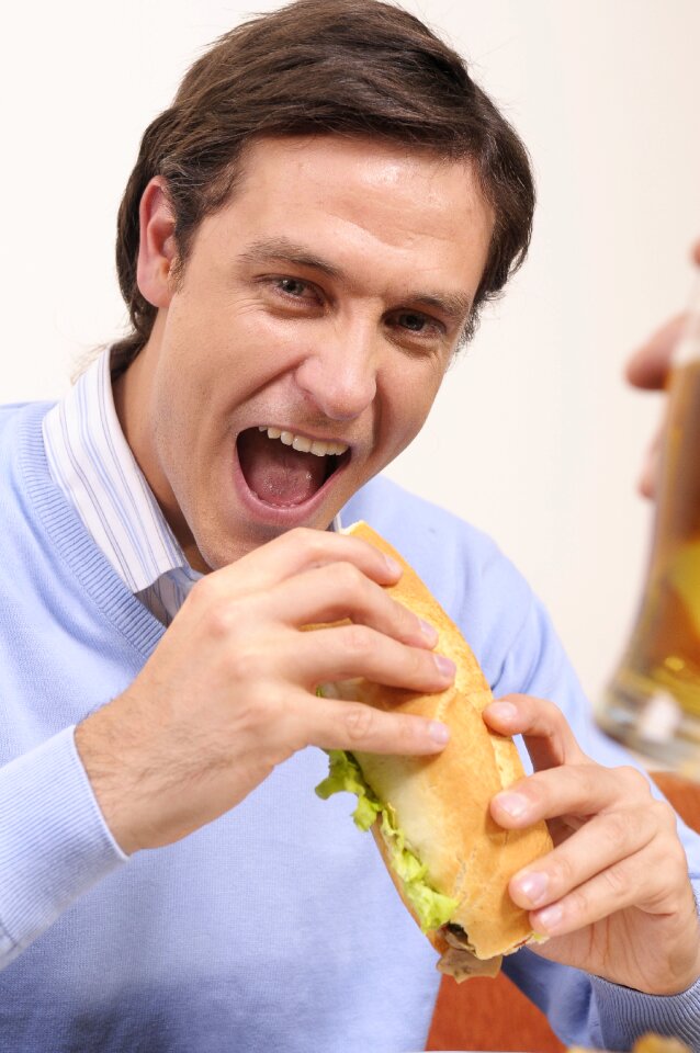 People eating sandwich