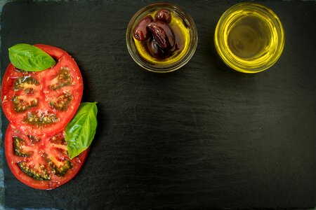Tomatoes background dish photo