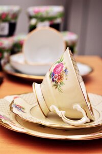 Porcelain tableware gold edge photo