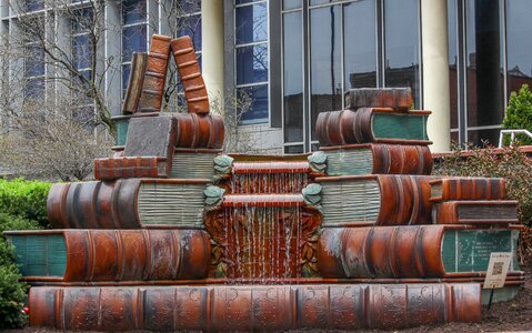 Vintage statue library books