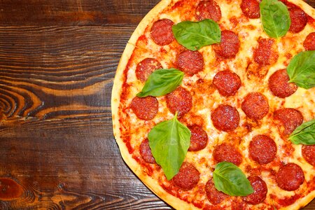Pizza table food