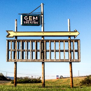 Sign theater blue theater