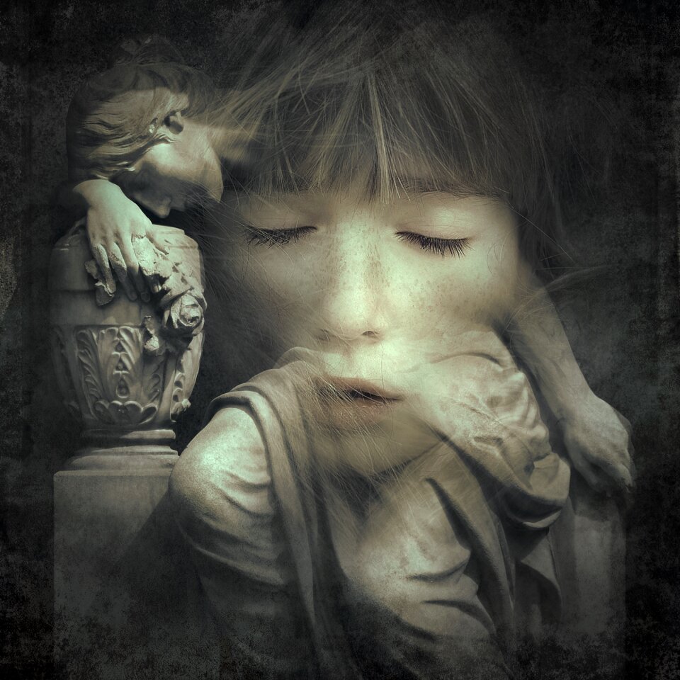 Mourning face girl