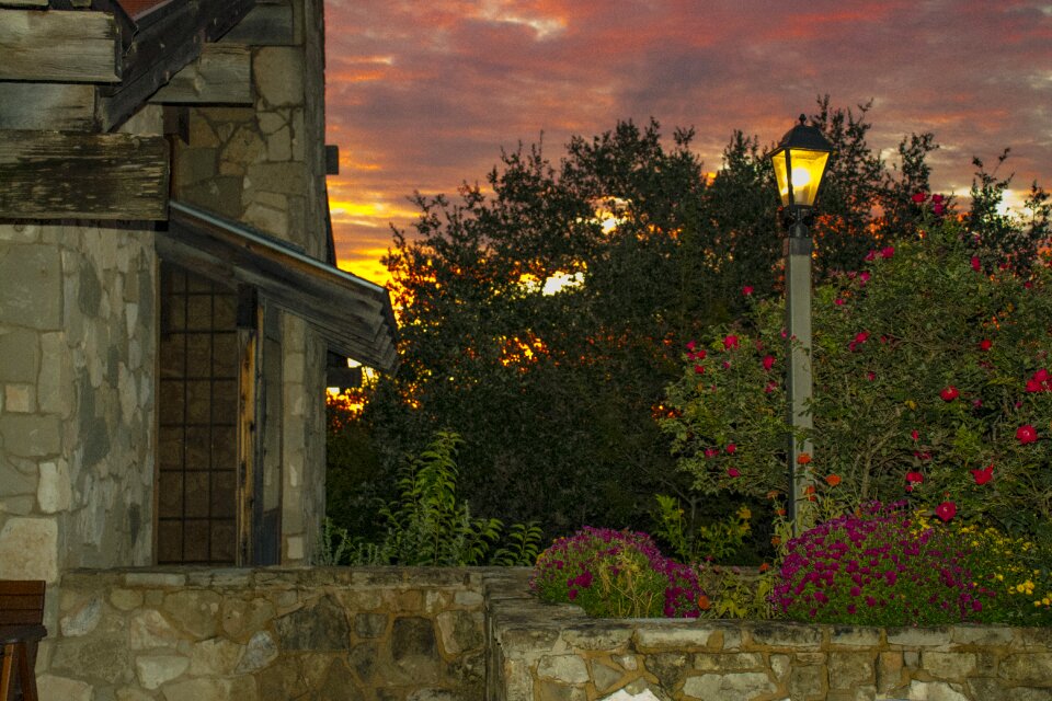 Stone wall sky colorful