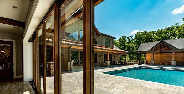 Swimming pool pool house outside