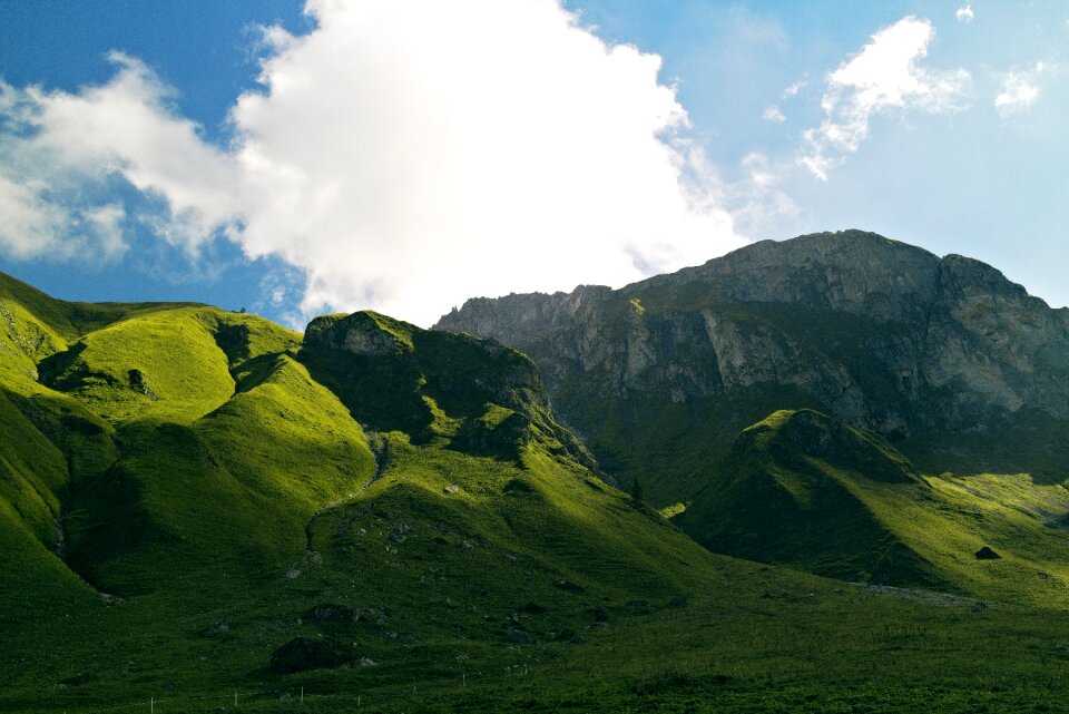 Mountains clouds idyllic