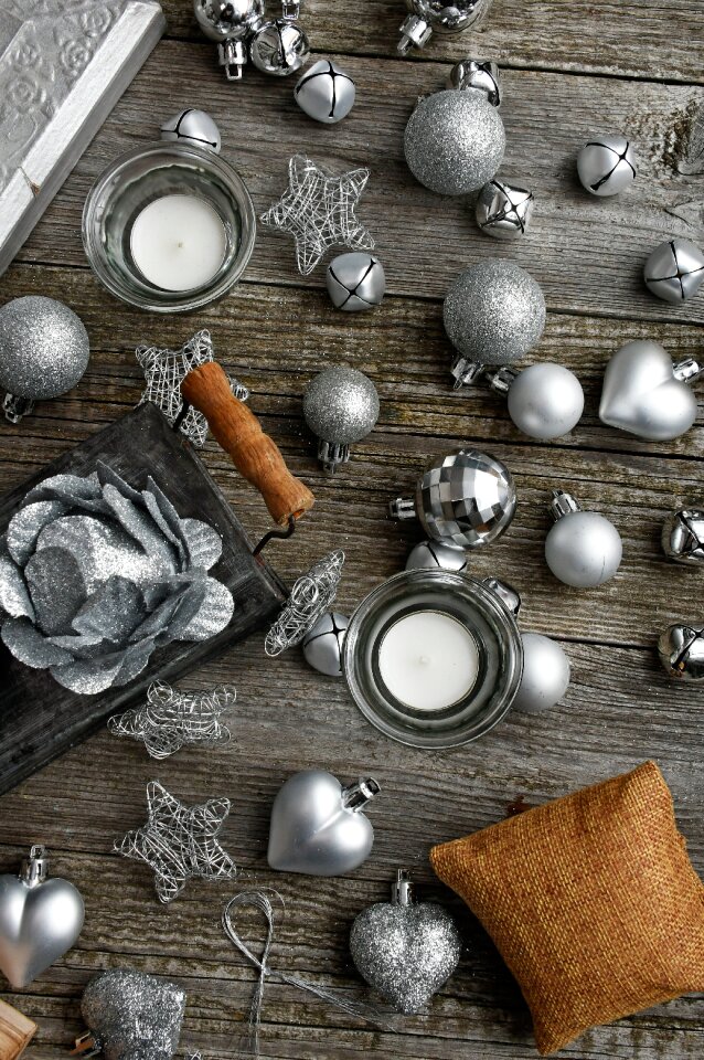 Silver decoration bright glitter