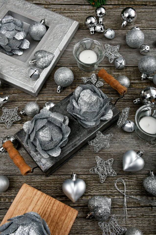Silver decoration bright glitter