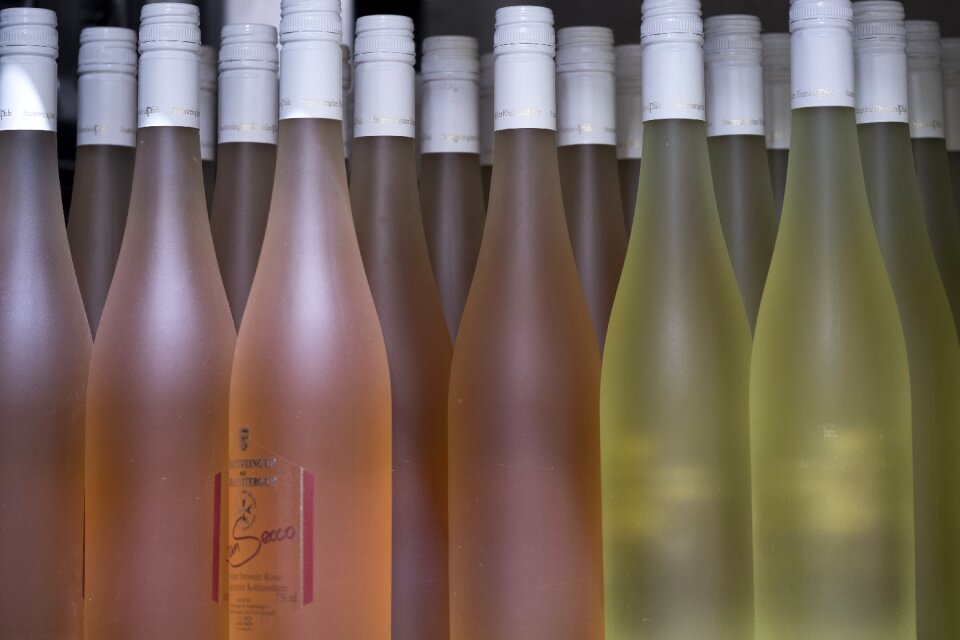 Bottles alcohol beverages