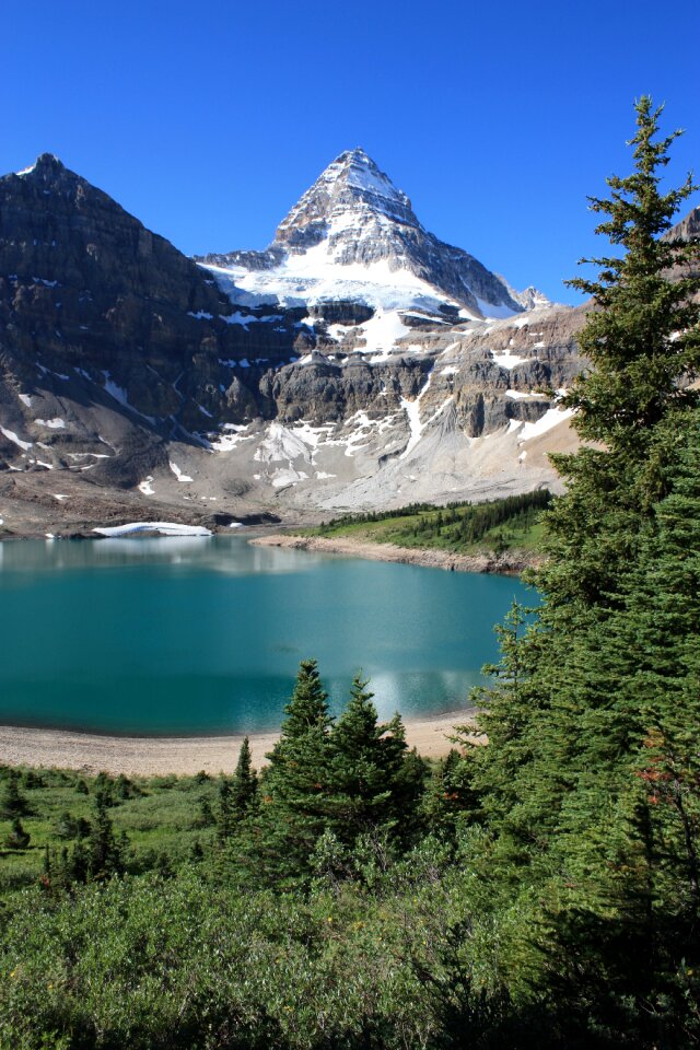 Mountain lake forest scenery