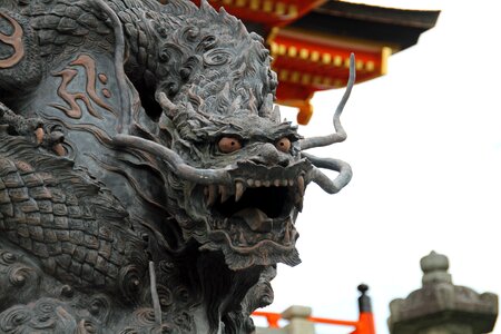 Japanese statue gray dragon
