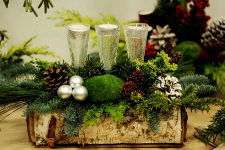 Christmas balls pine green birch