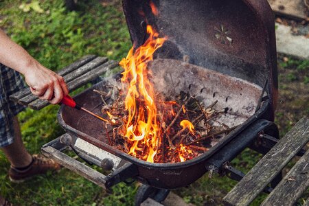 Lighting grill flame photo