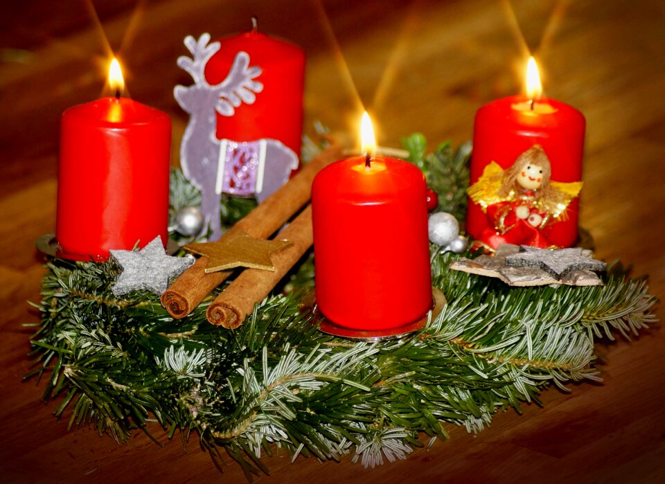 Candles christmas jewelry decorated