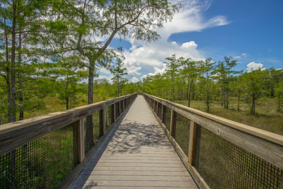 Wooden observation platform clouds