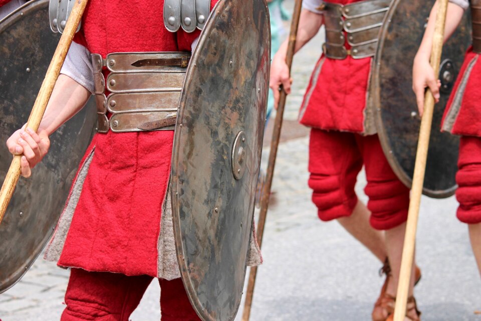 Shield spear parade