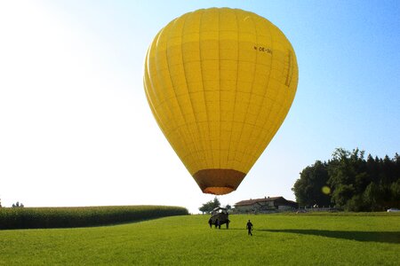 Filling gas air hot air balloon photo