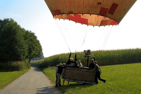 Filling gas air hot air balloon photo