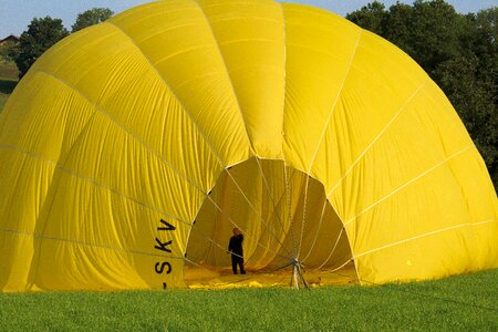 Filling gas air hot air balloon photo