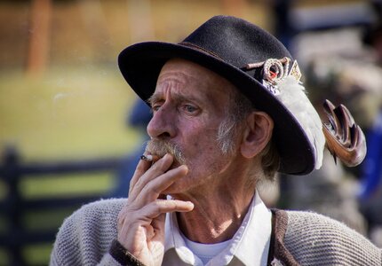Smoking tobacco hat photo