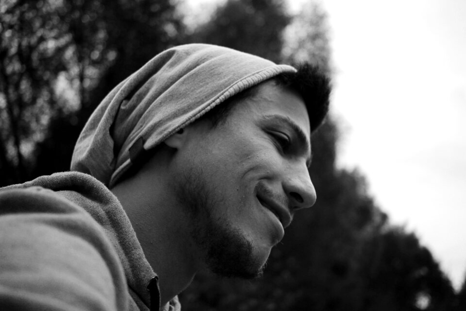 Young smile satisfied