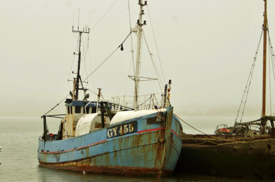 Fog fishing fisherman