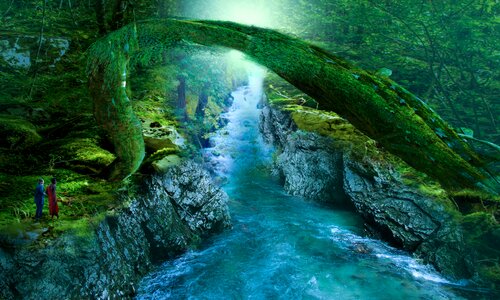 Waterfall magic fantasia