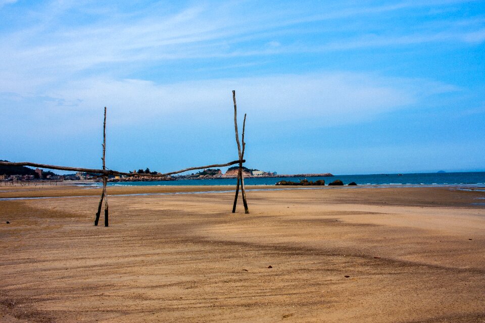 Natural beach blue sky