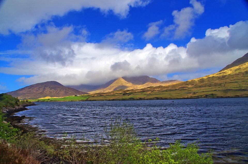 Mountains water sky