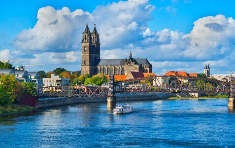 Elbe river city view photo