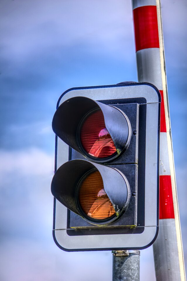 Level crossing shining traffic photo