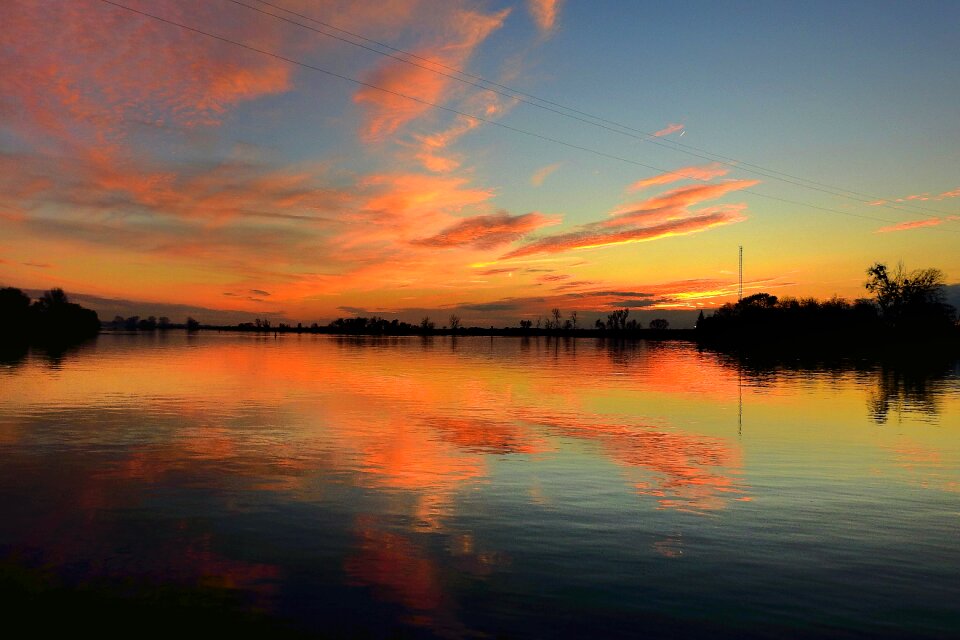 Water landscape the sun