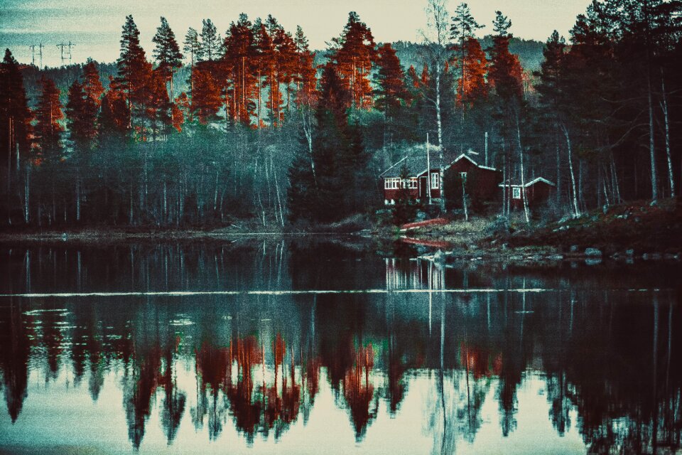 Smoke in the morning reflection