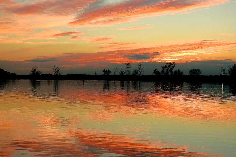 Sky water reflection photo