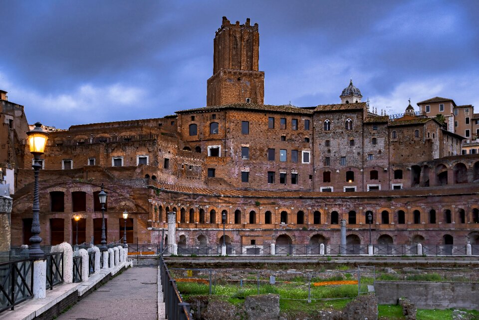 Antique roman brick photo