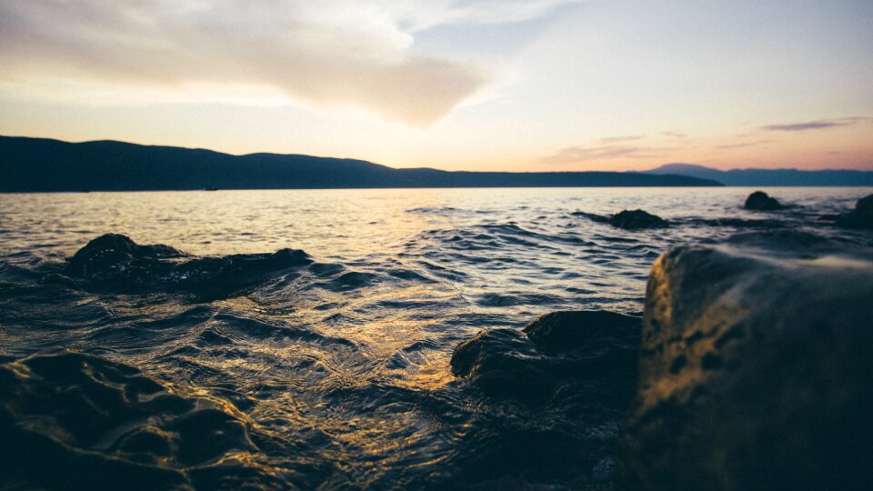 Sun sky river