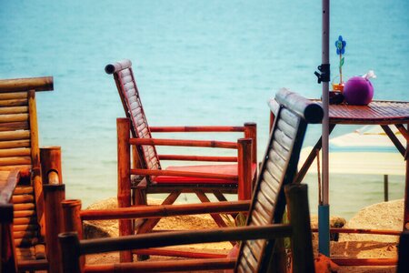 Beach bar chairs beach photo