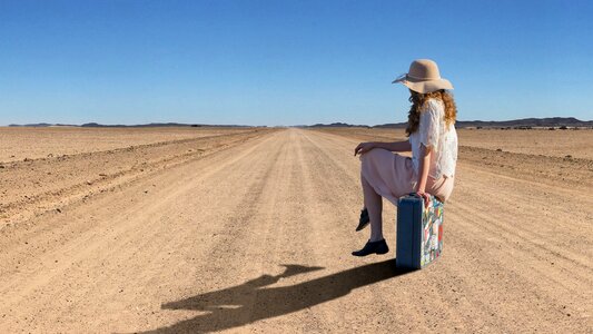 Lonely hat shadow photo