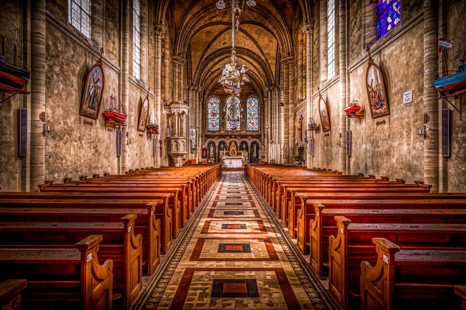 Interior benches praying photo