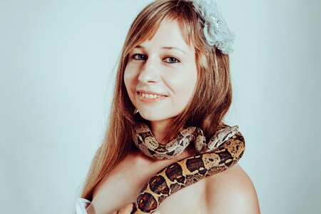 With a snake lovely portrait