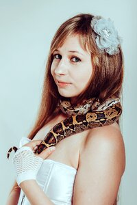 With a snake lovely portrait