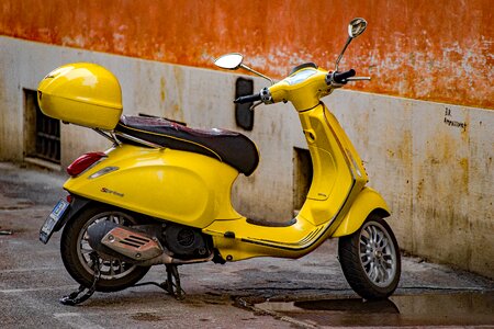 Motorbike vehicle yellow photo