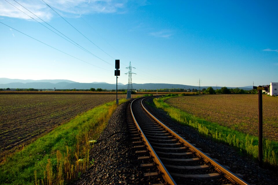 Nature field railway