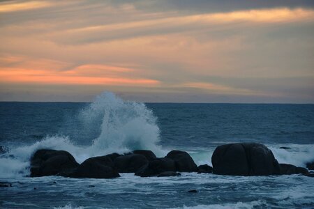 Ocean rocks waves photo